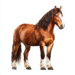 Obraz premium Majestic Brown Horse Portrait , PNG isolated cut out image