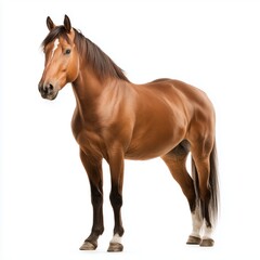 Naklejka premium Majestic Brown Horse Portrait , PNG isolated cut out image