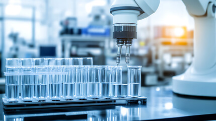 Automated Robot Arm Handling Test Tubes in a Laboratory Setting