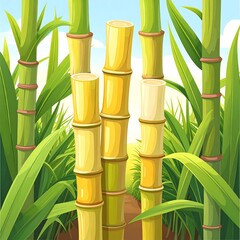Fototapeta premium Sugarcane field illustration