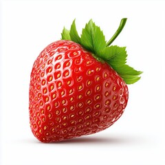 Vibrant Fresh Strawberry, Closeup , PNG isolated cut out image