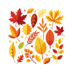 Obraz premium Vibrant assortment of autumn leaves in various shapes and colors