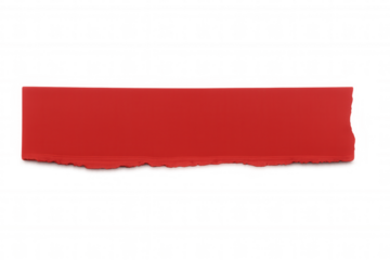 Red torn piece of paper with transparent background, ideal for adding a touch of color and texture to designs