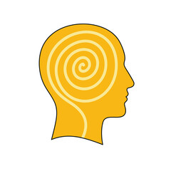Abstract illustration of human mind with intricate spiral pattern depicting complex thought processes and introspection
