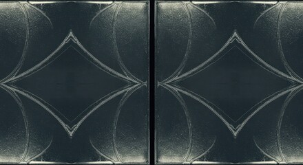 Naklejka premium A symmetrical abstract pattern with a diamond shape in the center and curved lines on the sides.