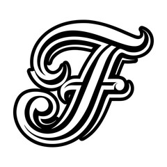 Creative letter f logo designed in glyph style