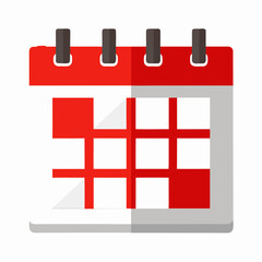 Obraz premium Flat design calendar icon red and white scalable vector illustration for planning and scheduling
