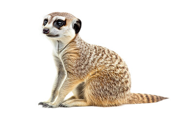 Fototapeta premium Standing Curious Meerkat Isolated on Transparent Background