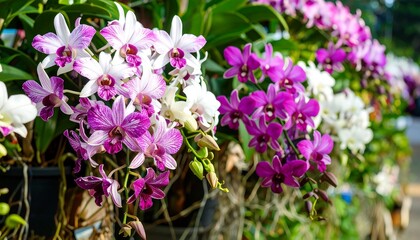 Obraz premium Vibrant orchid blossoms in various shades