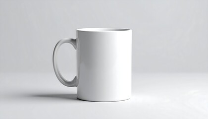 Obraz premium Blank white mug on a plain background