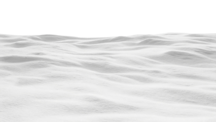 Abstract white terrain waves isolated on transparent background