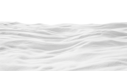 Wavy white surface texture isolated on transparent background