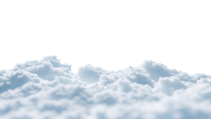 Realistic fluffy white clouds isolated on transparent background