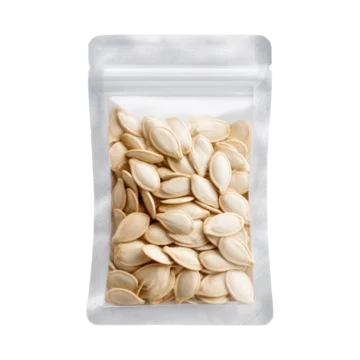 Pumpkin Seeds in Paper Packet Clean Minimal Style on transparent background