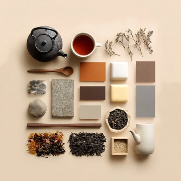 tea set in a wooden box