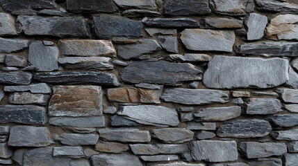 Fototapeta premium A detailed gray stone wall texture showcasing rough, natural patterns and rugged surface design. 