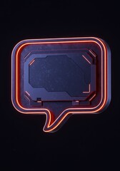 Glowing Neon Speech Bubble 3D Render