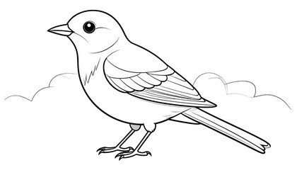 Line drawing of a bird.  Simple coloring