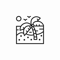 palm tree sea birds icon sign vector