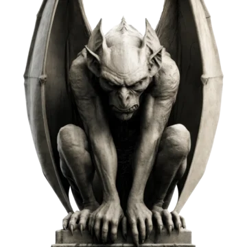 Gothic Gargoyle Statue Isolated on transparent background