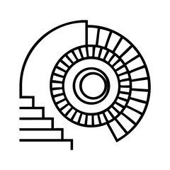 vector icon of a spiral staircase