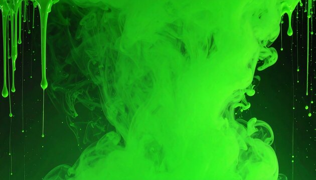 Vibrant green liquid swirls and drips - Powered by Adobe