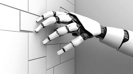 Robotic Hand Interacting with Geometric Tiles