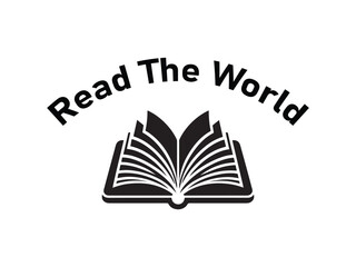 Open Book with Read The World Text Vector