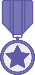Colored Honor Icon. Vector Illustration. Medal with Star. Honesty, Loyalty, Justice, Nobility. Reward Concept