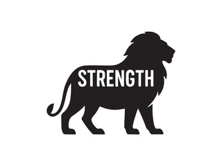 Lion Strength Silhouette Logo Vector