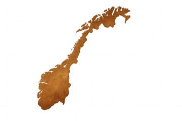 Norway map silhouette depicting scandinavian geographic borders with transparent background design