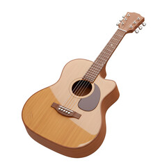 acoustic guitar isolated on white