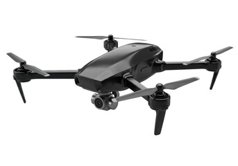 Isolated drone with camera and propellers ready to fly, photography and videography concept