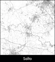 Salto city map, Brazil - Topographic vector map poster