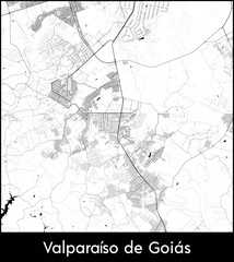 Valparaiso de Goias city map, Brazil - Topographic vector map poster