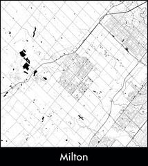 Milton city map, Canada - Topographic vector map poster