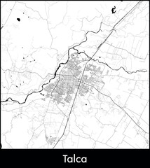 Obraz premium Talca city map, Chile - Topographic vector map poster