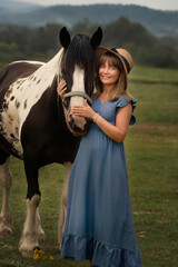 Obraz premium girl and horse