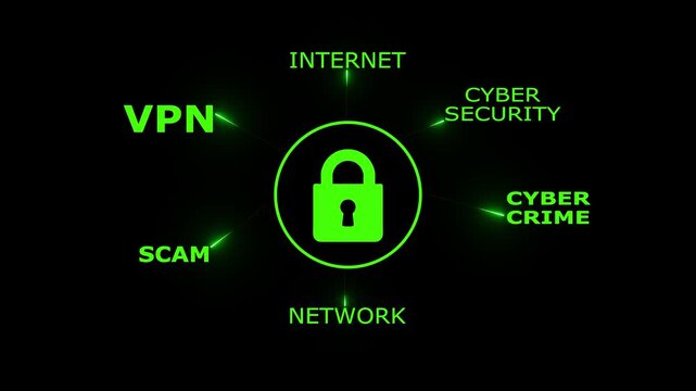 Security lock animation concept. Lock animation icon security safety protection. 4k video layer