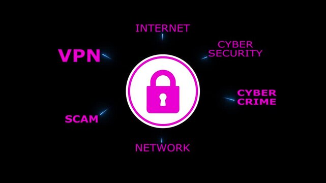 Security lock animation concept. Lock animation icon security safety protection. 4k video layer
