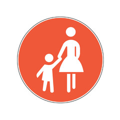 A parent and child sing on a transparent background.