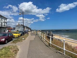 Seaside Walk in Typical English Coastal Village