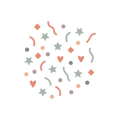 Flat Illustration of Colorful Confetti