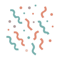 Flat Illustration of Colorful Confetti