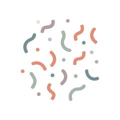 Flat Illustration of Colorful Confetti