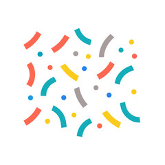 Flat Illustration of Colorful Confetti