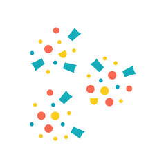 Flat Illustration of Colorful Confetti