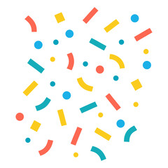 Flat Illustration of Colorful Confetti