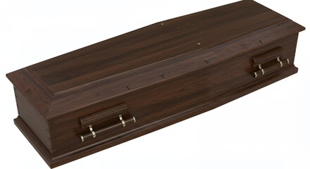 Dark brown wooden casket