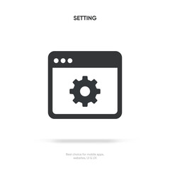 Setting icon vector. Tools, cog, gear sign isolated on white background. Help options account concept. Trendy Flat style for graphic design. Icons for adjustment, gauge, tune, test.